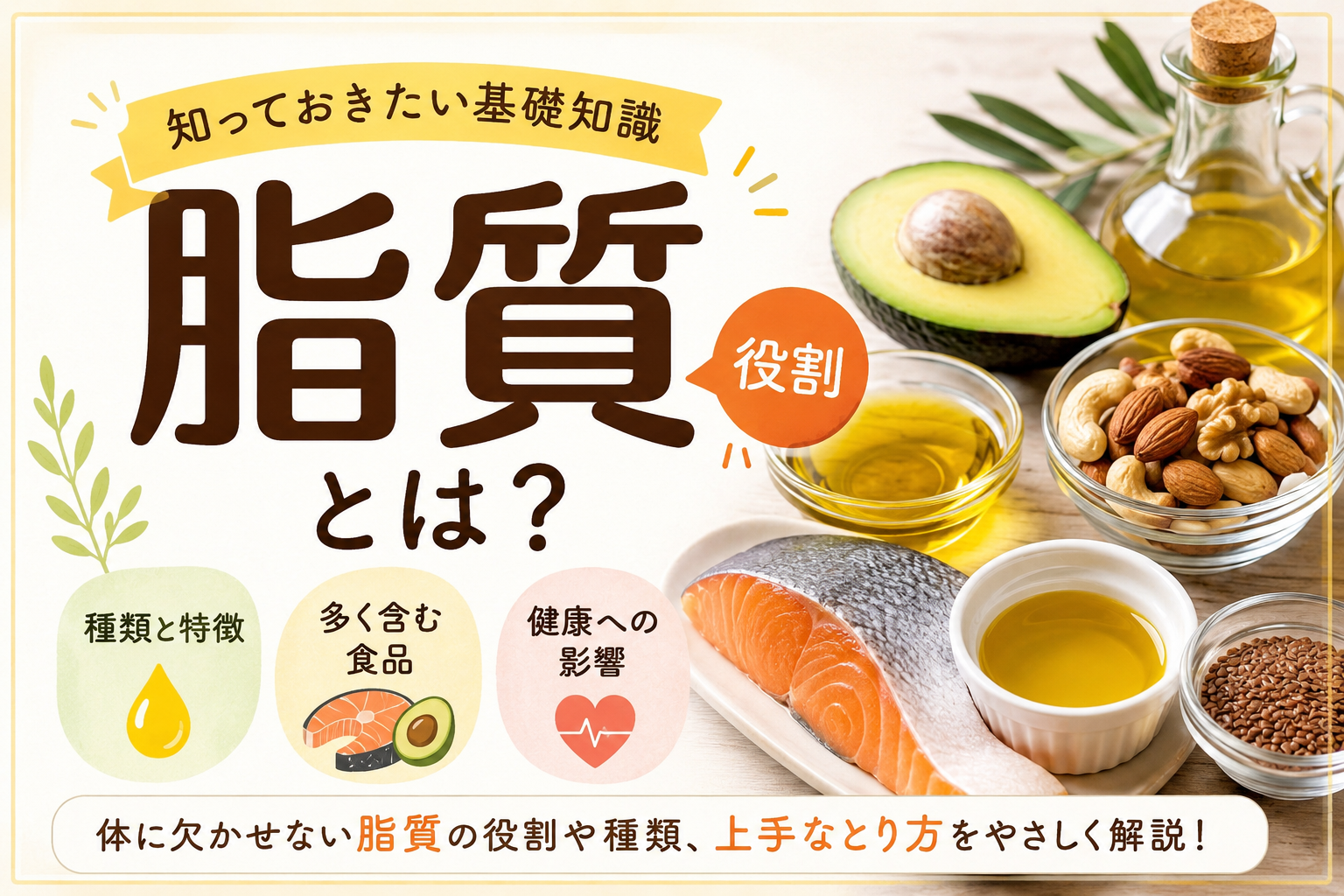 知っているようで知らない「脂質」の役割とは？